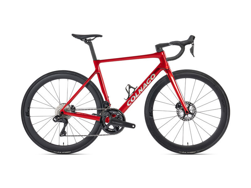 Colnago V4 Disc 2025 Complete Road Bike SC45 Wheels Ultegra Di2 12s Red Silver click to zoom image
