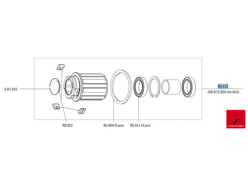 Fulcrum HG11 Type FW Freehub Body 9-12 (PEO) (R0-113) click to zoom image